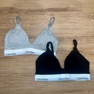 Calvin Klein Gray and Black Bralette Duo